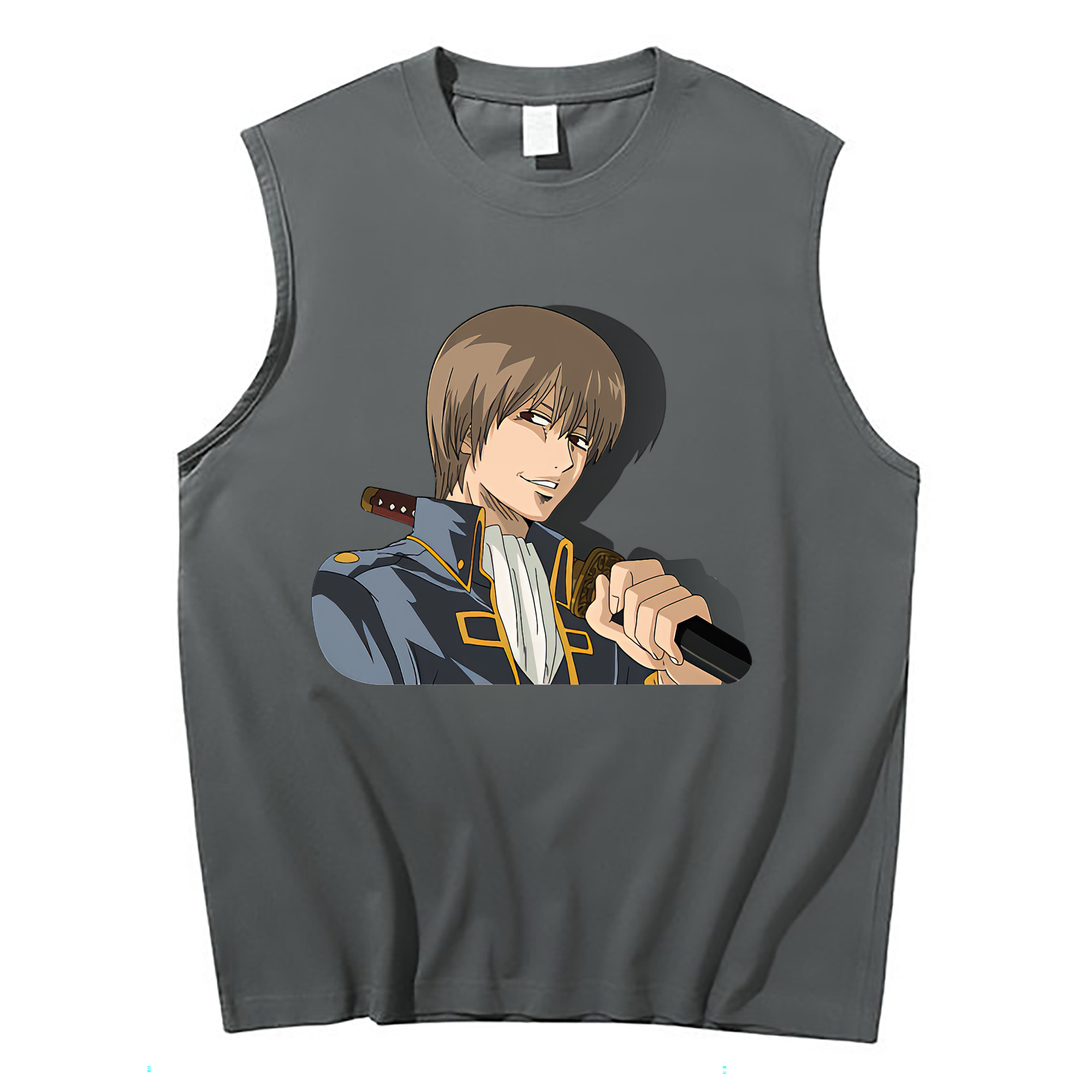 （画像用） ぎんたま 坂田銀時（さかたぎんとき） 神楽 志村新八（しむら しんぱち） GINTAMA Sakata Gintoki Kagura Shimura Shinpachi コットン100％タンクトップ（フロントプリント）
